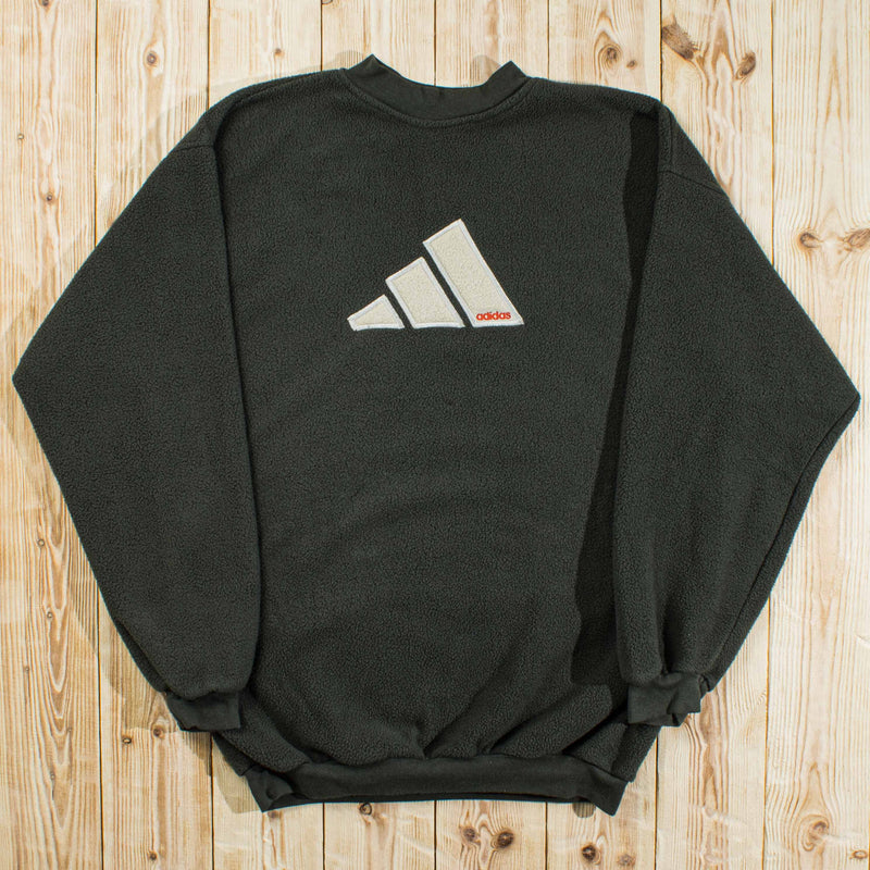 (L) Vintage Adidas Embroidered Fleece Sweatshirt