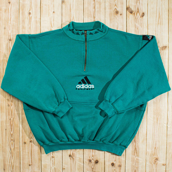 (L) Vintage Adidas Equipment Embroidered Quarter-Zip