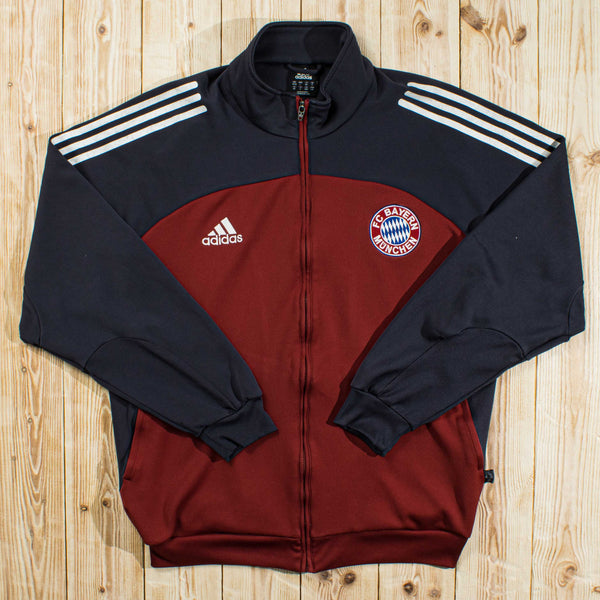 (M/L) Vintage Adidas FC Bayern Embroidered Full-Zip Sweatshirt