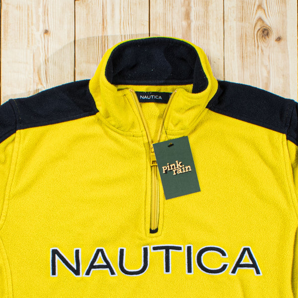 (S) Vintage Nautica Embroidered Fleece Quarter-Zip