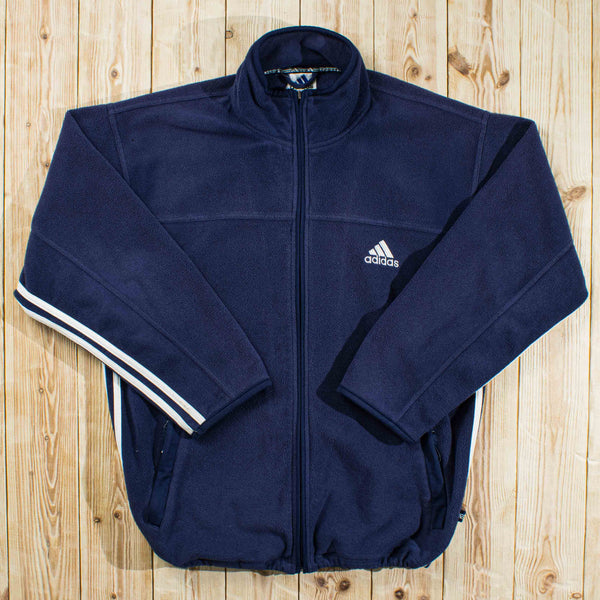 (L) Vintage Adidas Embroidered Full-Zip Sweatshirt