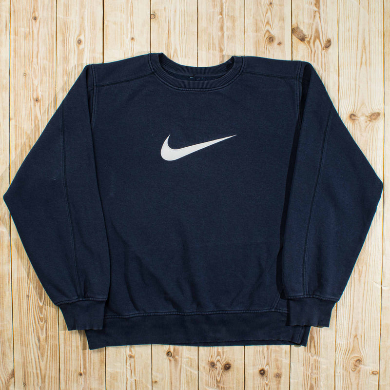 (L) Vintage Nike Big Swoosh Embroidered Sweatshirt