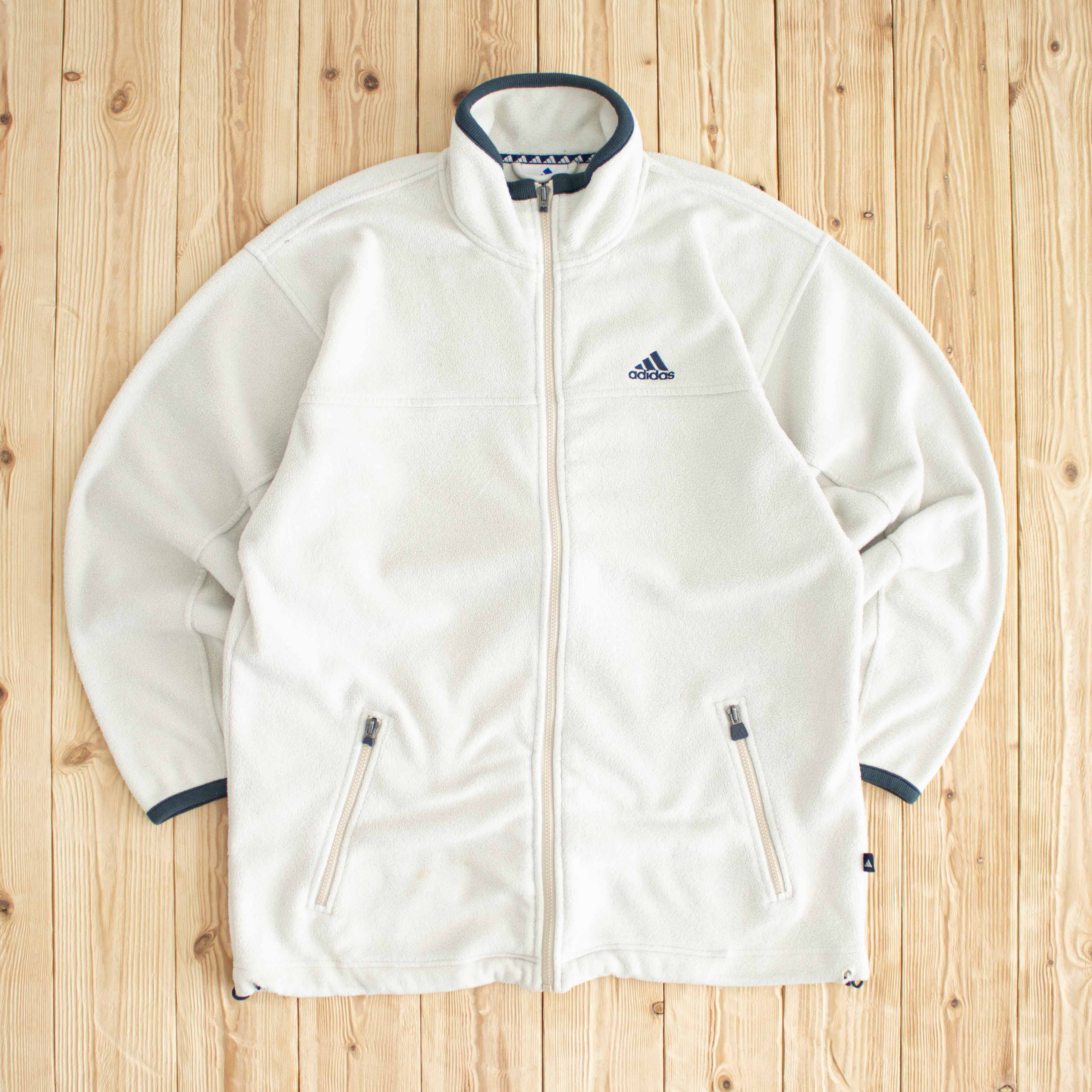 (M) Vintage Adidas Essential Embroidered Fleece Full-Zip Sweatshirt