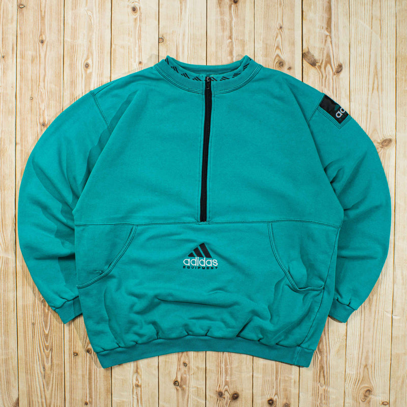 (L) Vintage Adidas Equipment Embroidered Quarter-Zip