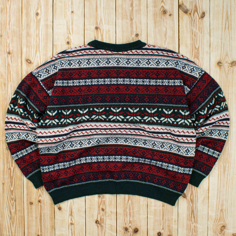 (S/M) Vintage Colorful Textured Sweater