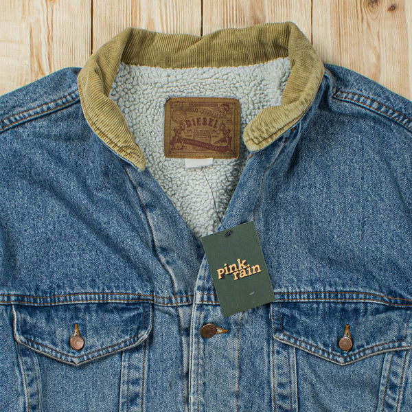 (M) Vintage Diesel Denim Sherpa Fleece Jacket