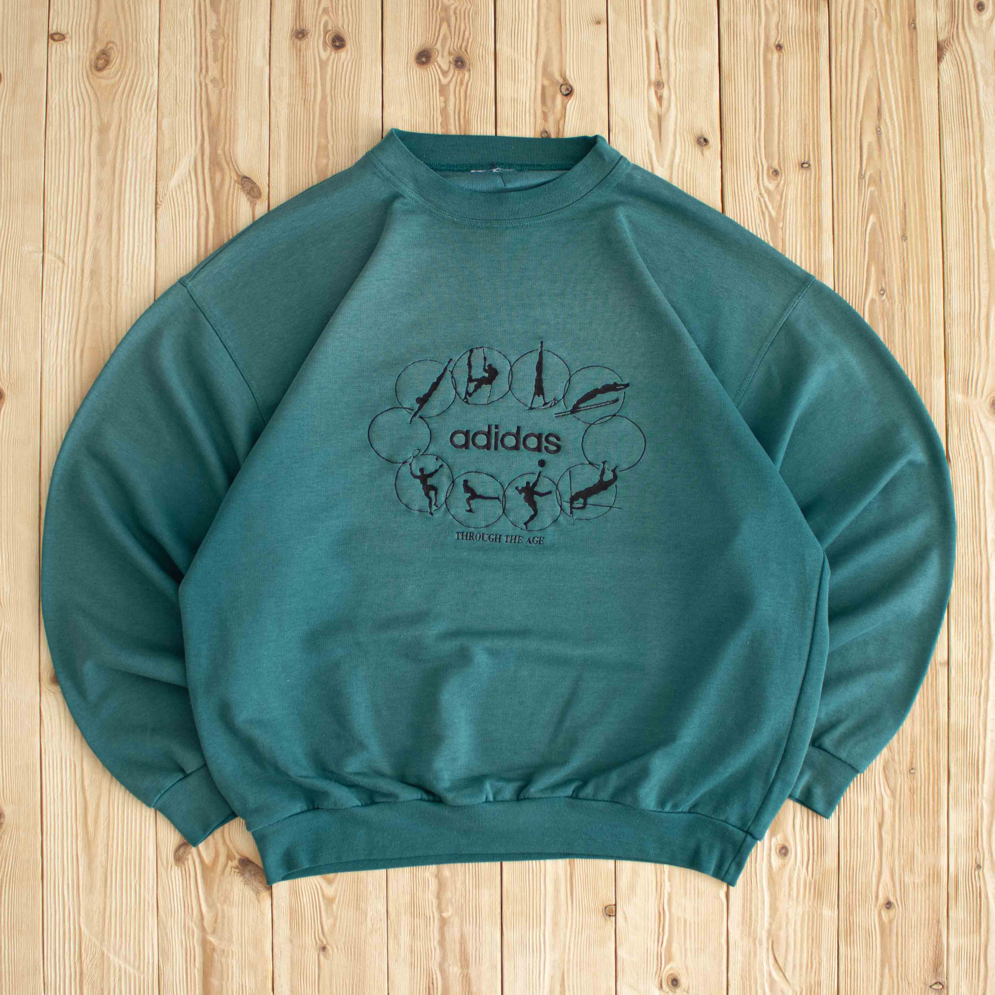 (L) Vintage Adidas 'Through The Age' Embroidered Sweatshirt