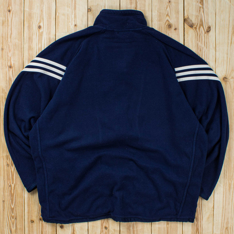 (L) Vintage Adidas Embroidered Fleece Full-Zip Sweatshirt