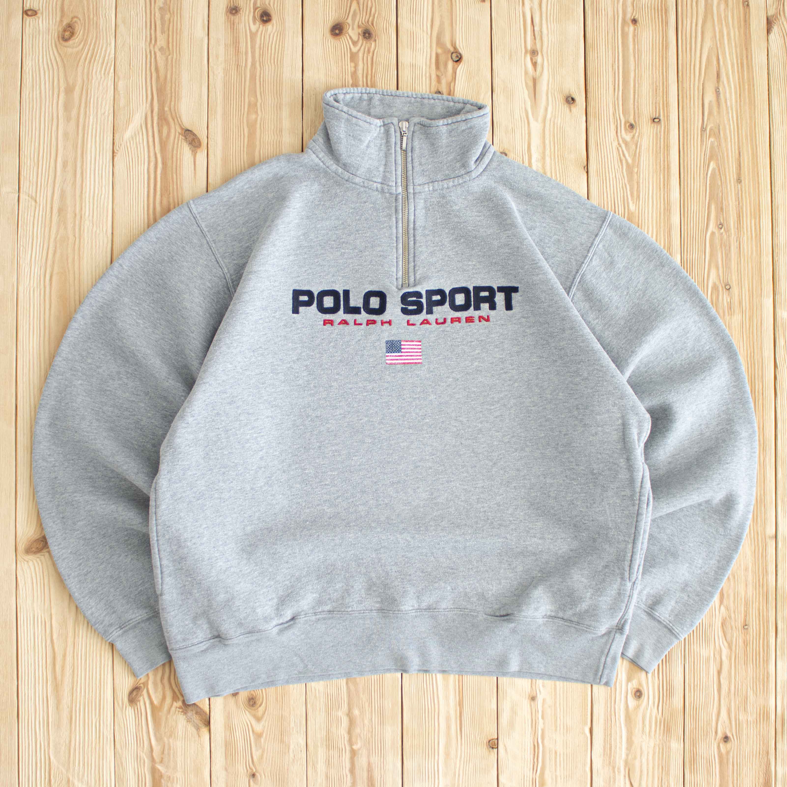 (M) Vintage Polo Sport Ralph Lauren Embroidered Quarter-Zip Sweatshirt