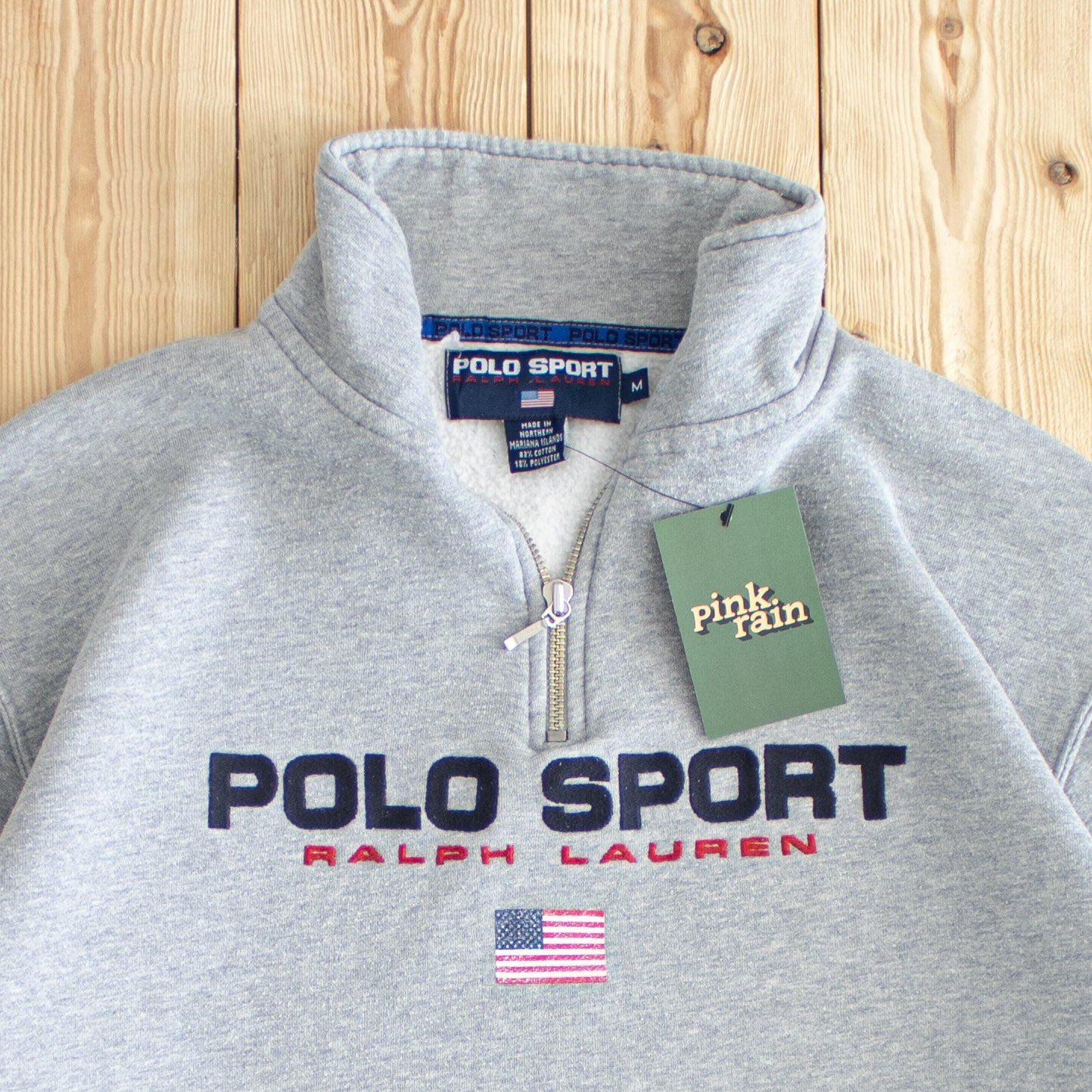 (M) Vintage Polo Sport Ralph Lauren Embroidered Quarter-Zip Sweatshirt