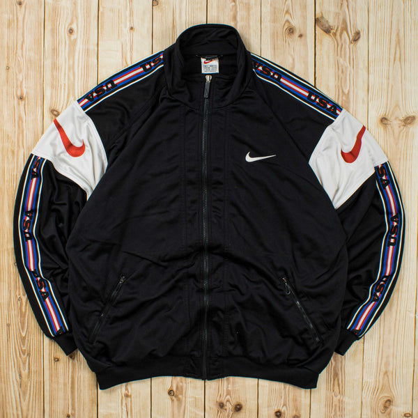 (L) Vintage Nike USA Essential Embroidered Full-Zip Sweatshirt