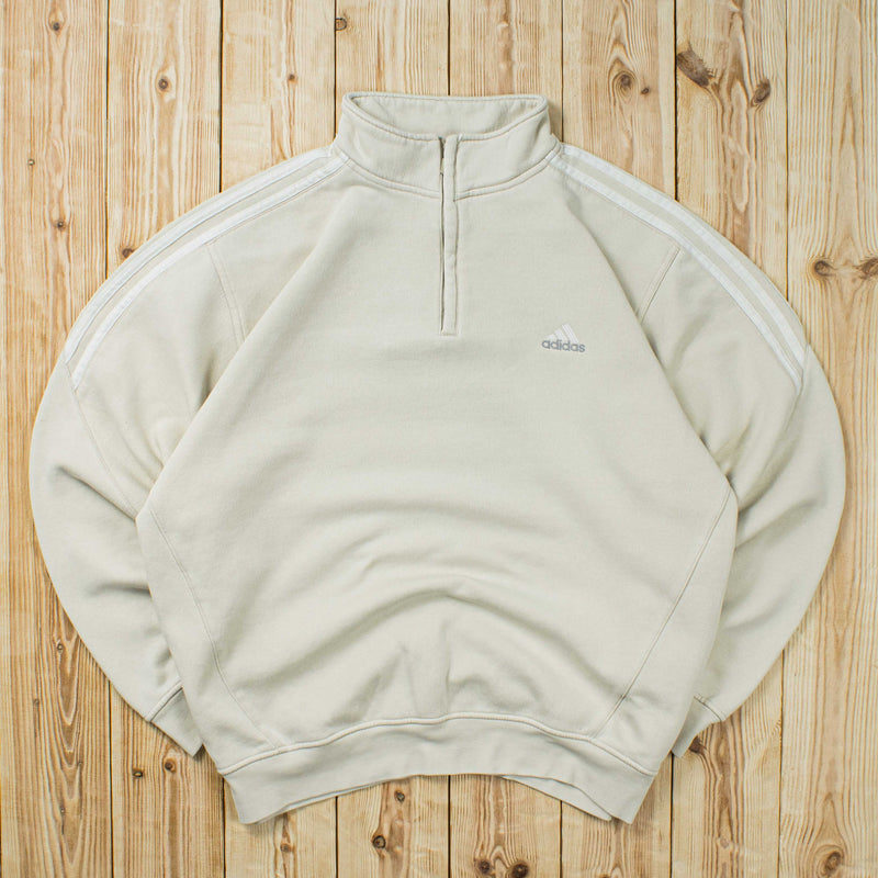 (L) Vintage Adidas Essential Embroidered Quarter-Zip