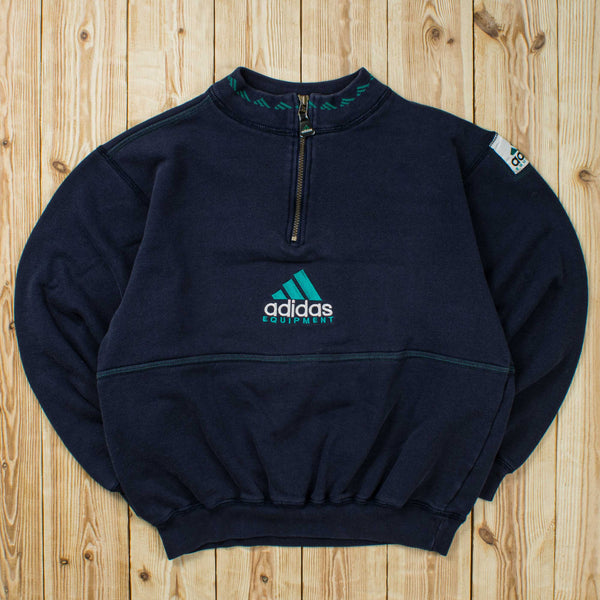 (M) Vintage Adidas Equipment Embroidered Quarter-Zip Sweatshirt