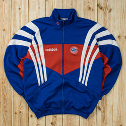 (M) 1996 Adidas F.C. Bayern Embroidered Full-Zip Sweatshirt