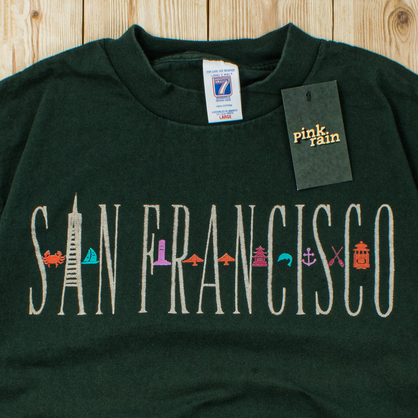 (M) Vintage Logo 7 San Francisco Embroidered T-Shirt