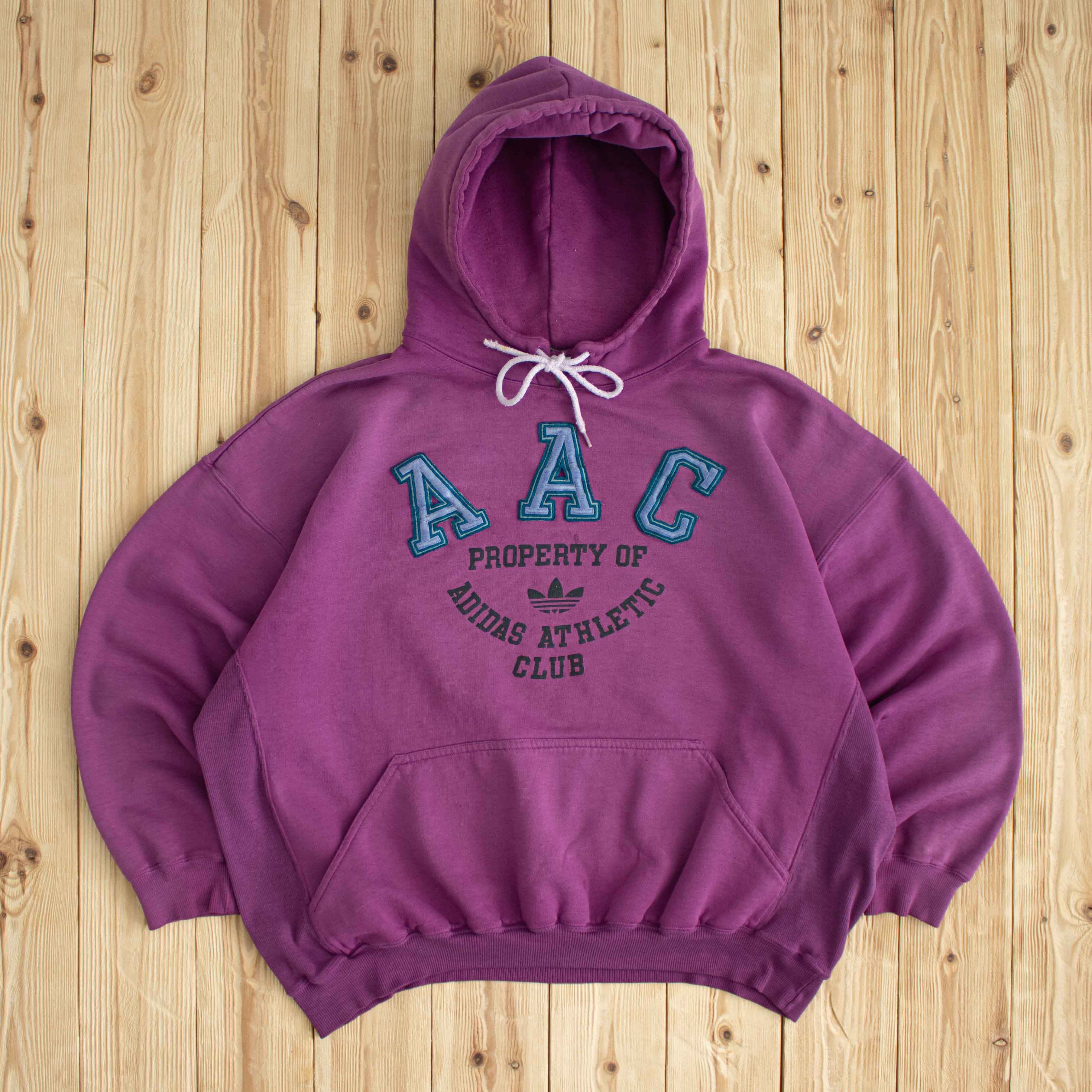 (L/XL) Vintage Adidas Athletic Club Embroidered Hoodie