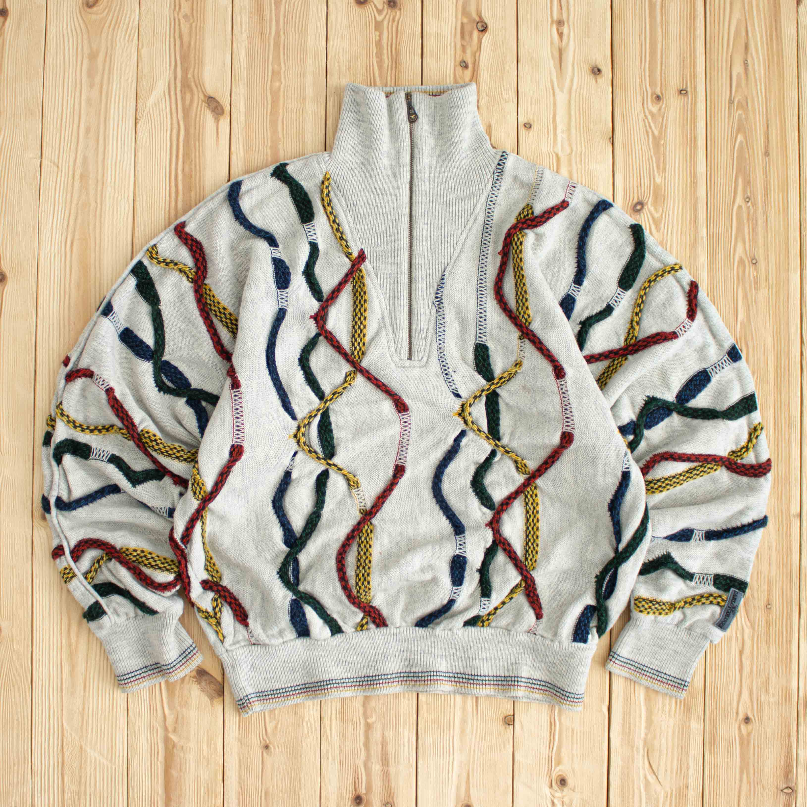 (L) Vintage Carlo Colucci Quarter-Zip Sweater