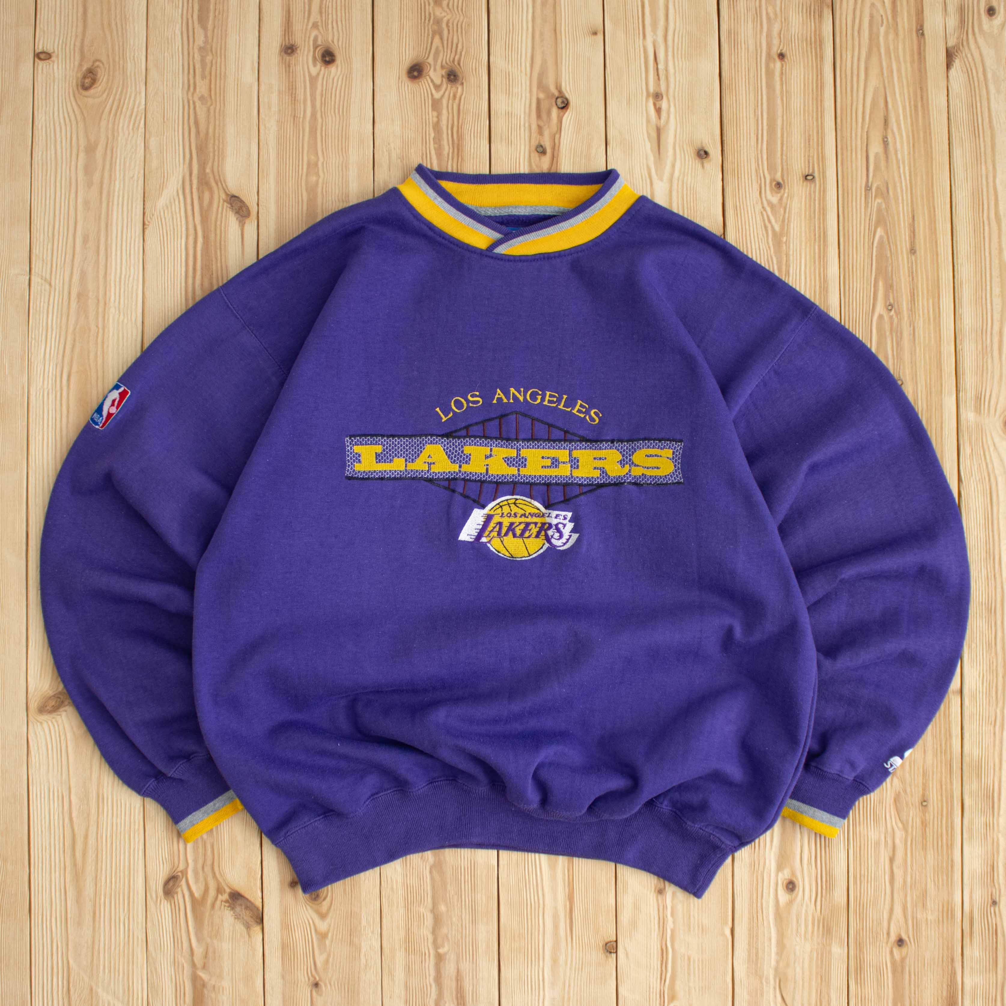 (L) Vintage Starter LA Lakers Embroidered Sweatshirt
