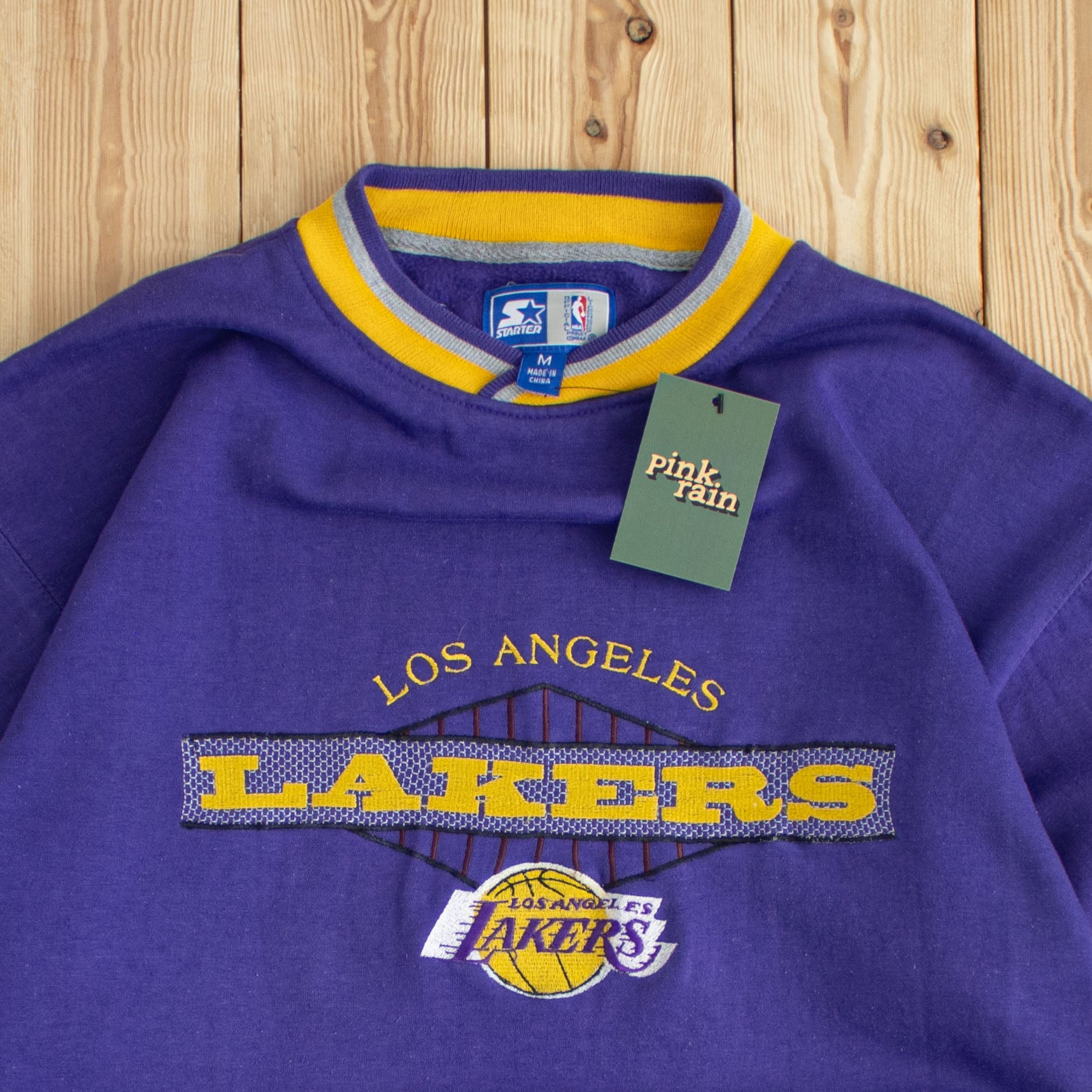 (L) Vintage Starter LA Lakers Embroidered Sweatshirt