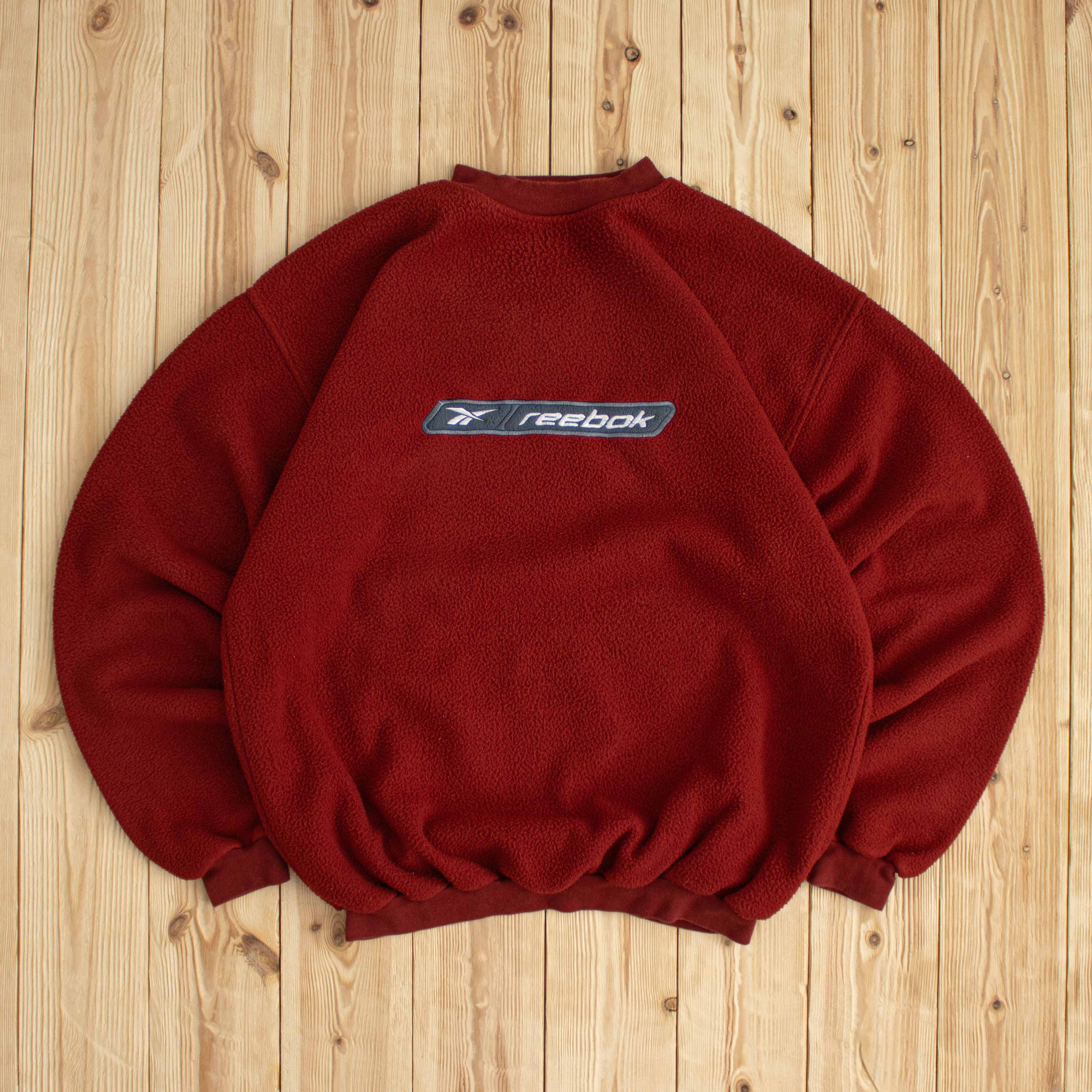 (M/L) Vintage Reebok Embroidered Fleece Sweatshirt