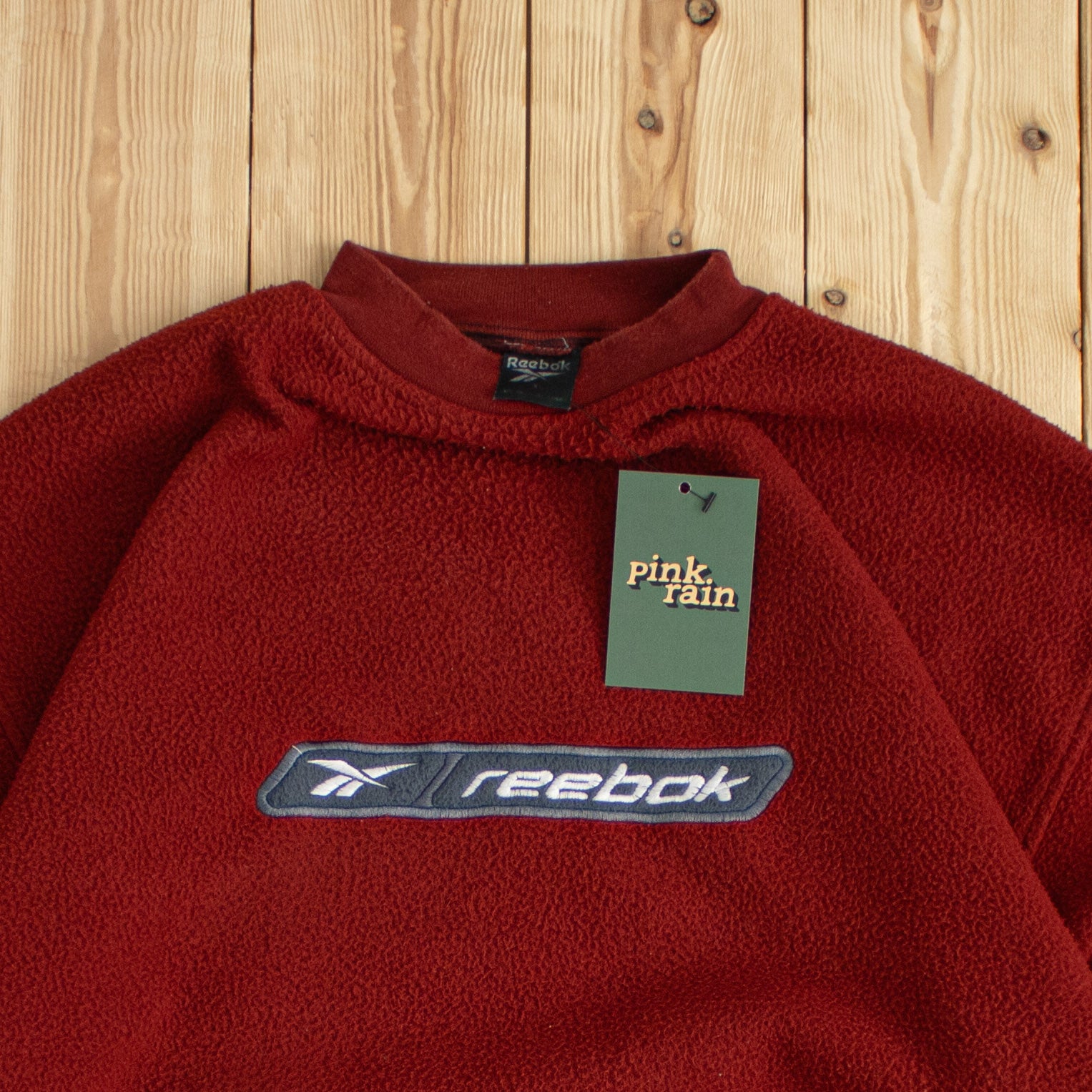 (M/L) Vintage Reebok Embroidered Fleece Sweatshirt