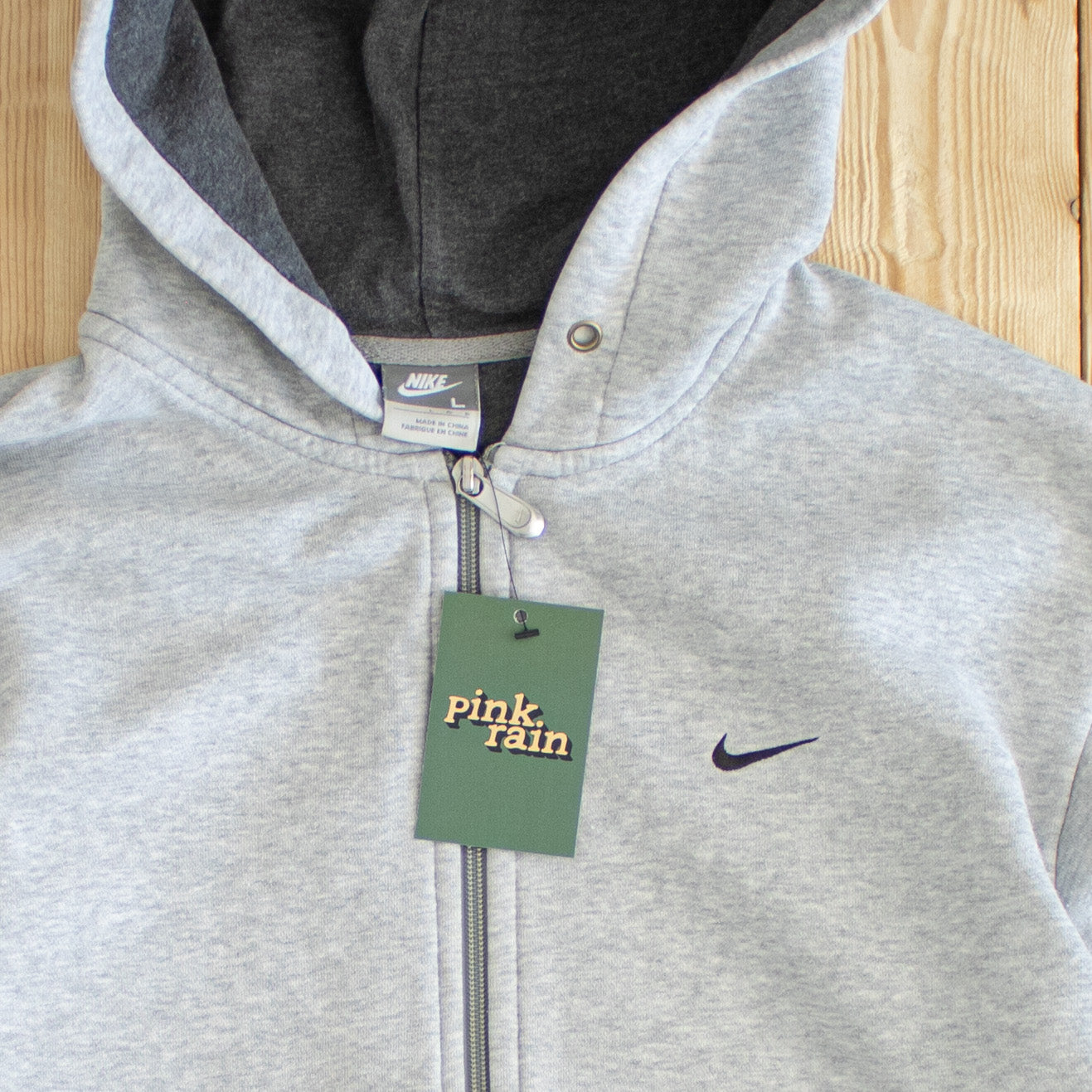 (L) Vintage Nike Embroidered Full-Zip Hoodie