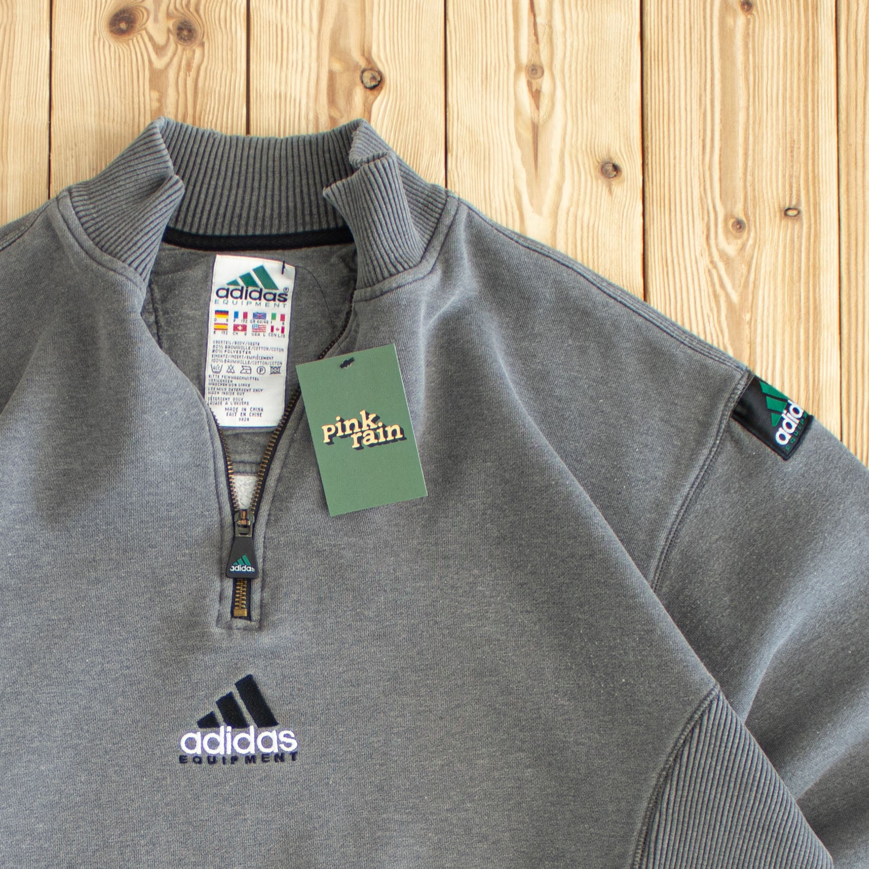 (L) Vintage Adidas Equipment Embroidered Quarter-Zip