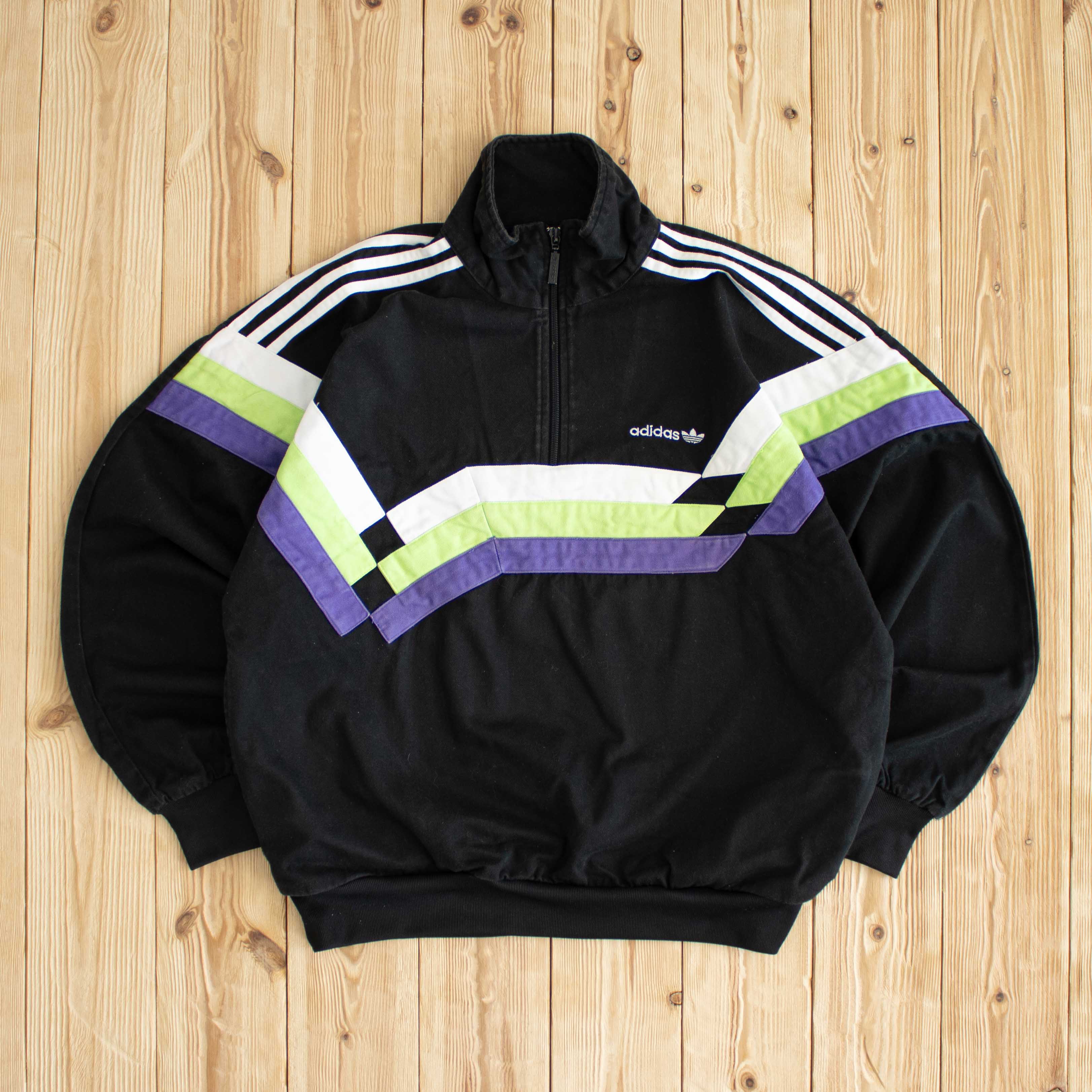 (L) Vintage Adidas Embroidered Quarter-Zip