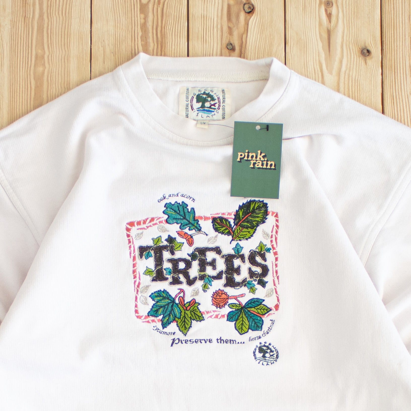 (L) Vintage Trees Embroidered Sweatshirt