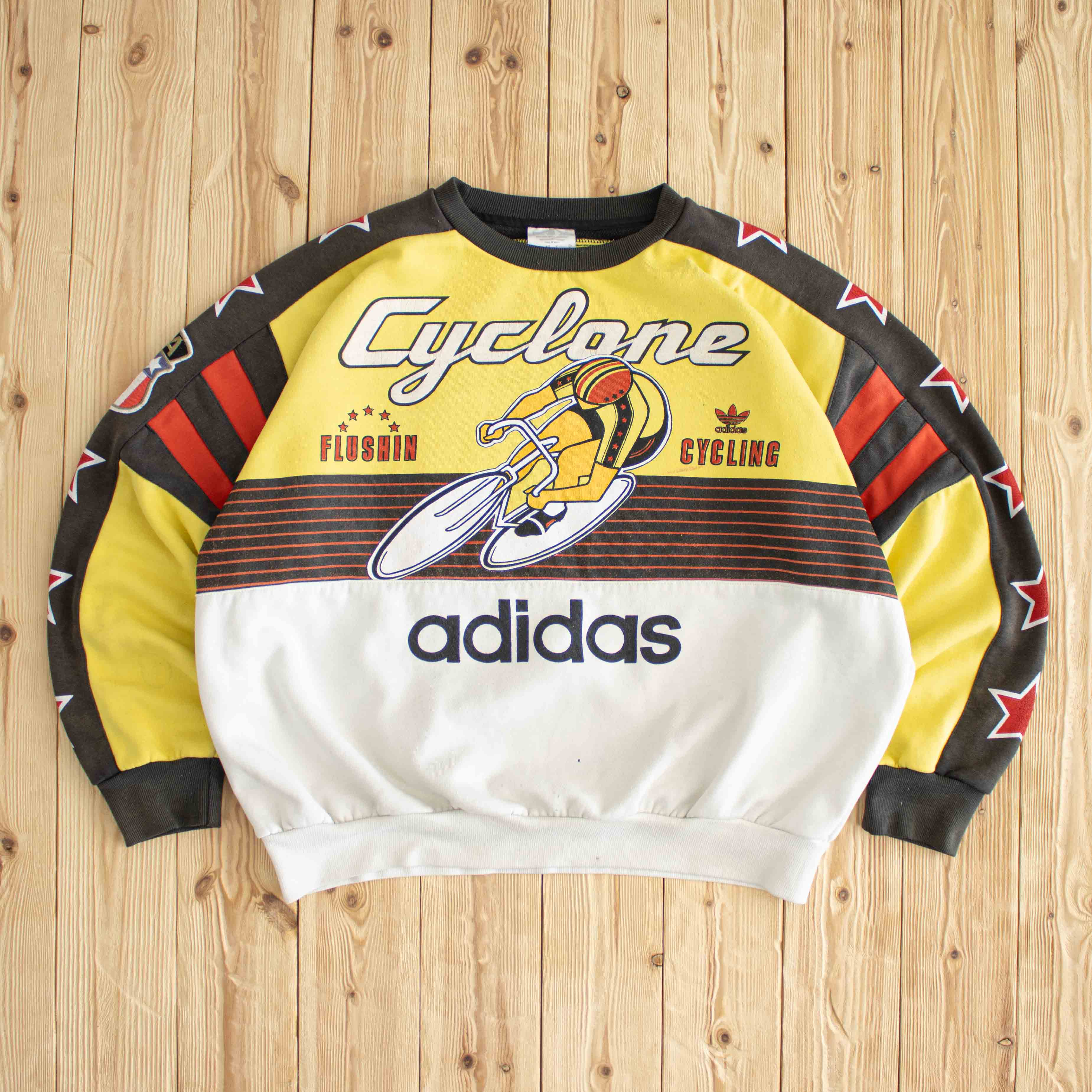 L) Vintage Adidas Cyclone Cycling 948 Embroidered Sweatshirt