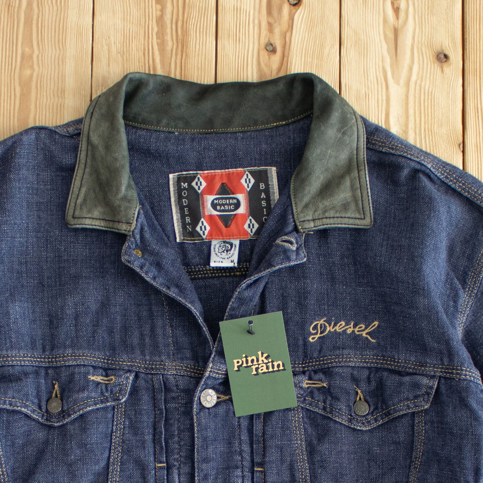 (S/M) 80s' Diesel Embroidered Jeans Jacket