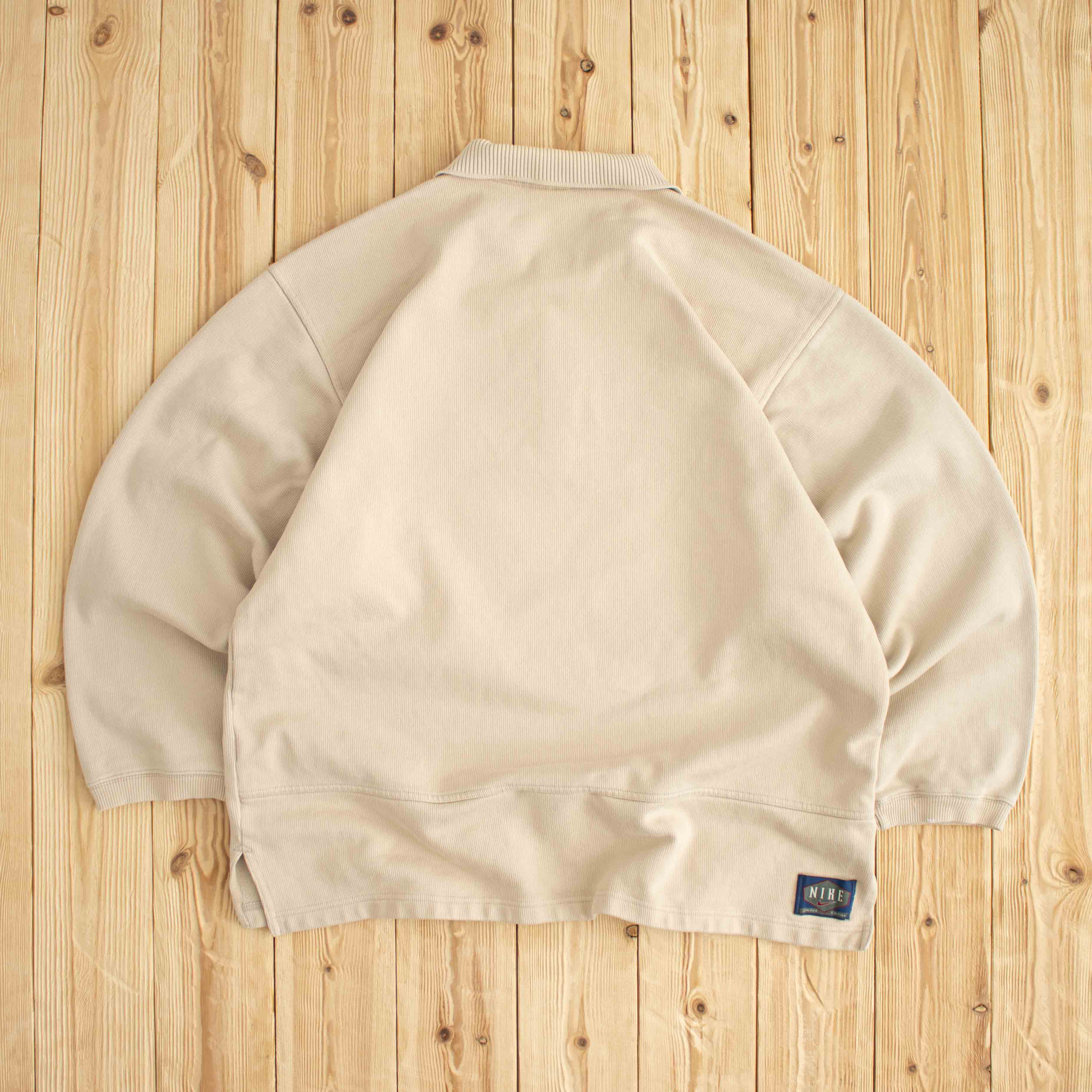 (L/XL) Vintage Nike Classy Embroidered Button Up Sweatshirt