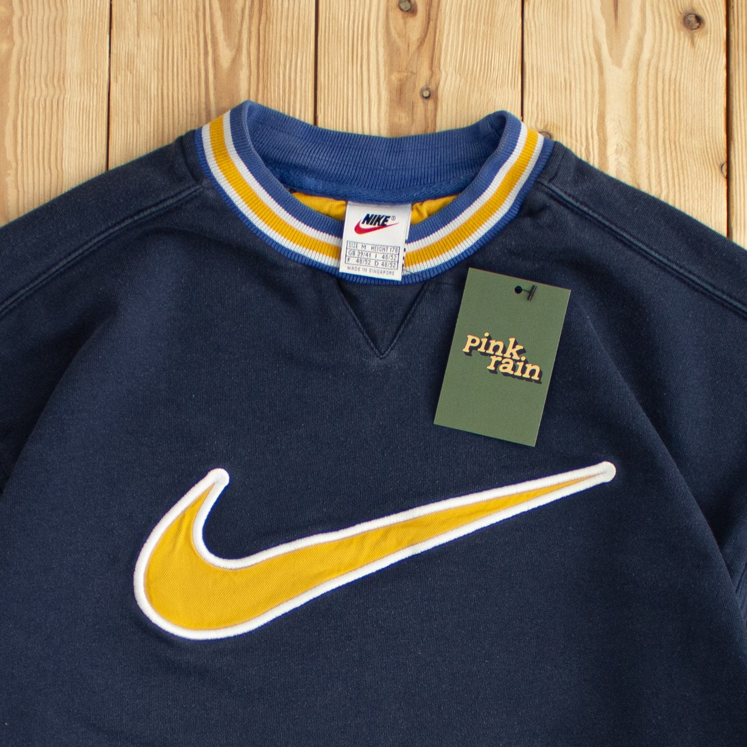 (S/M) Nike Vintage Swoosh Embroidered Sweatshirt Blue