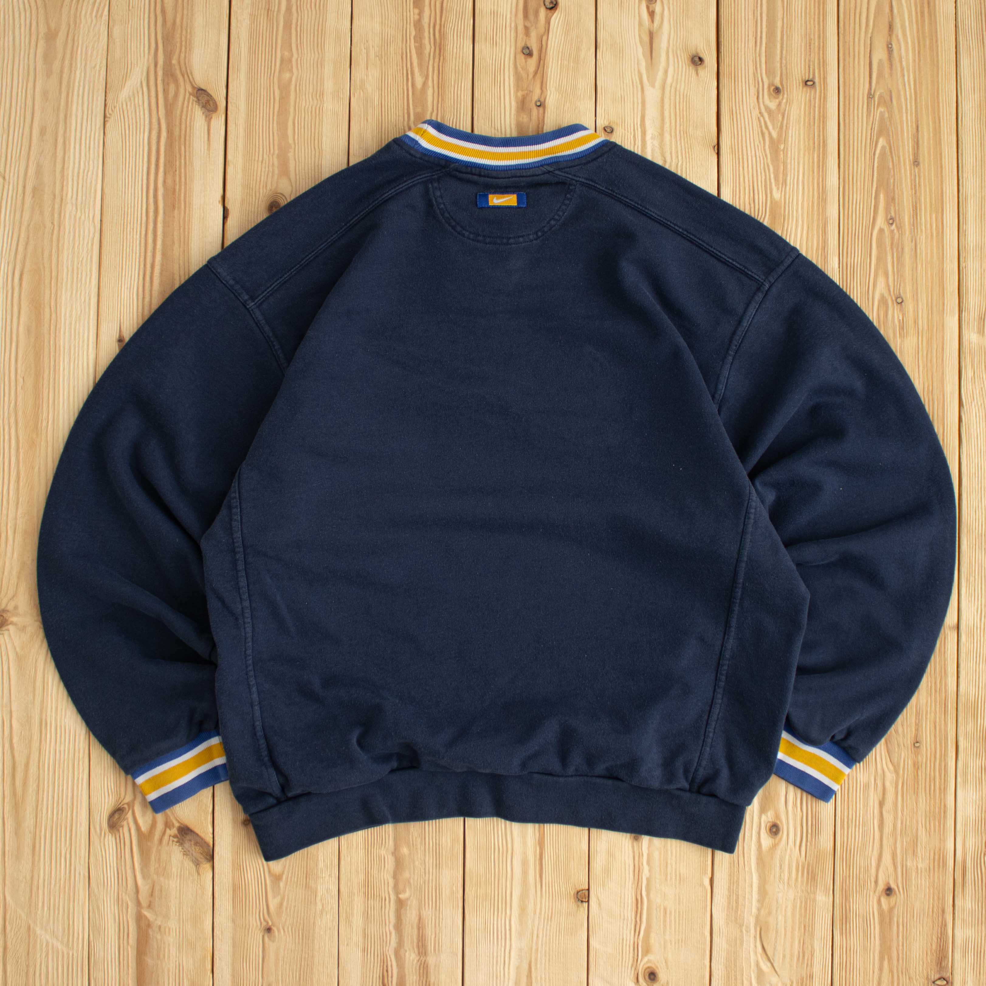(S/M) Nike Vintage Swoosh Embroidered Sweatshirt Blue
