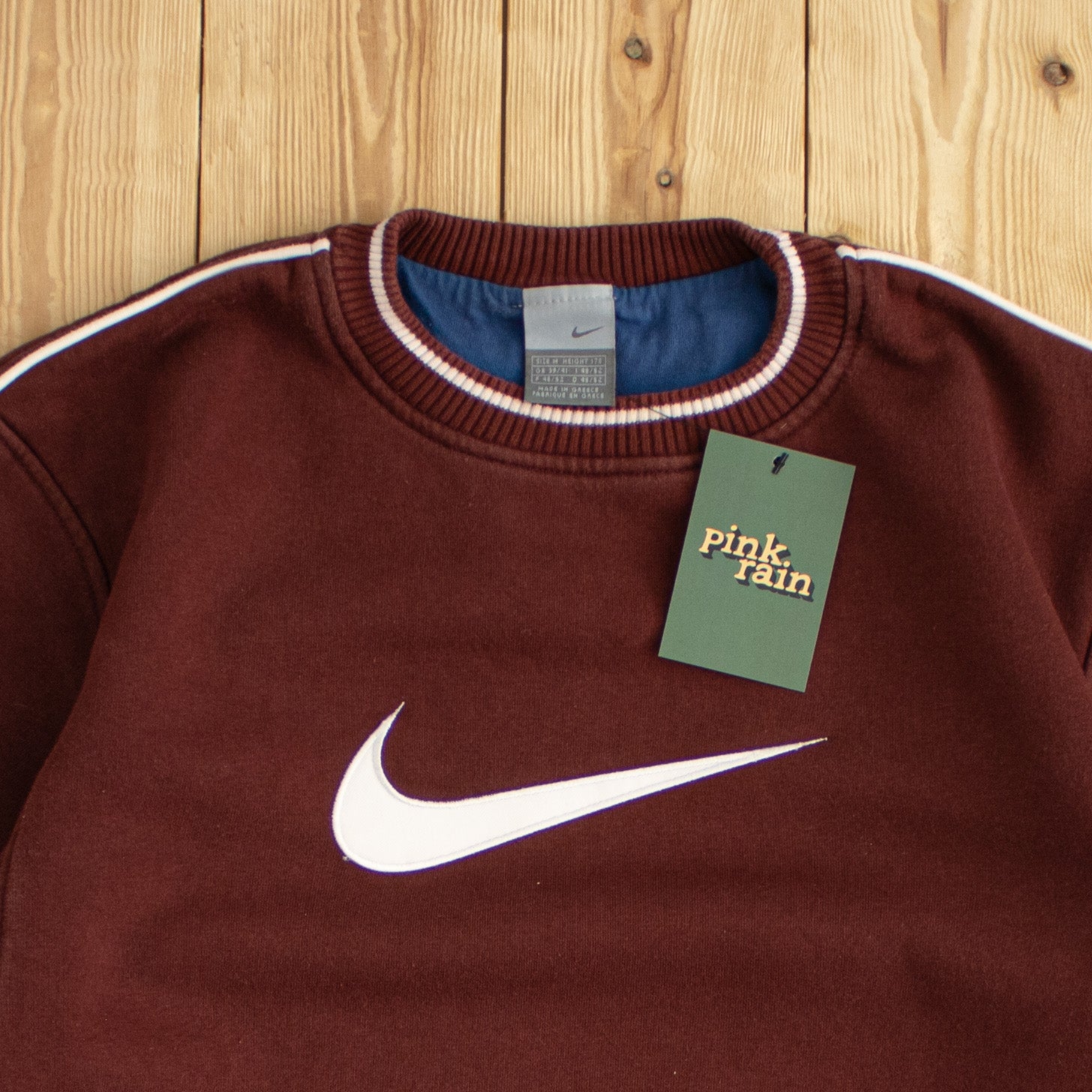 (M) Nike Vintage Swoosh Embroidered Sweatshirt Red