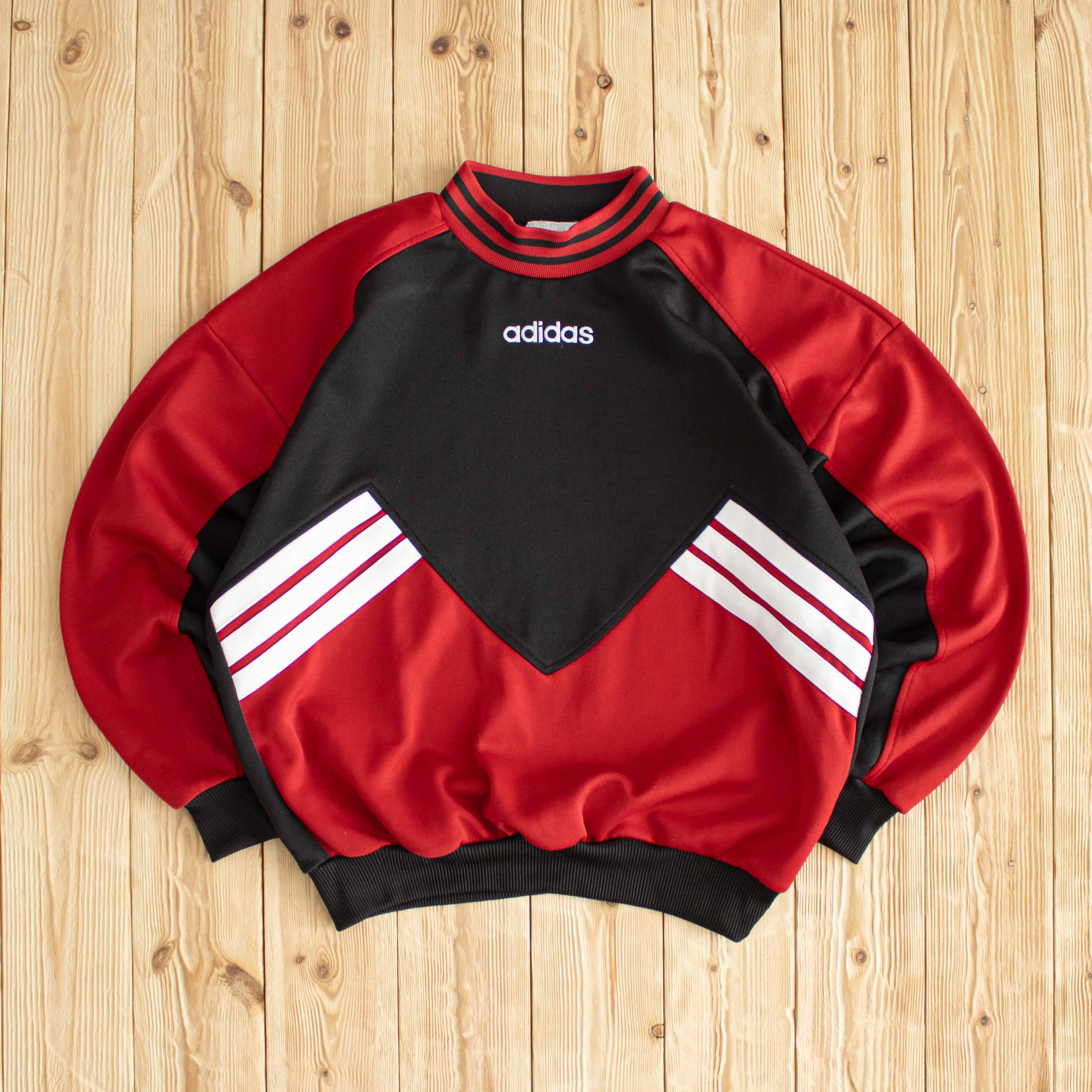 (M) Adidas Vintage Embroidered Sweatshirt Red