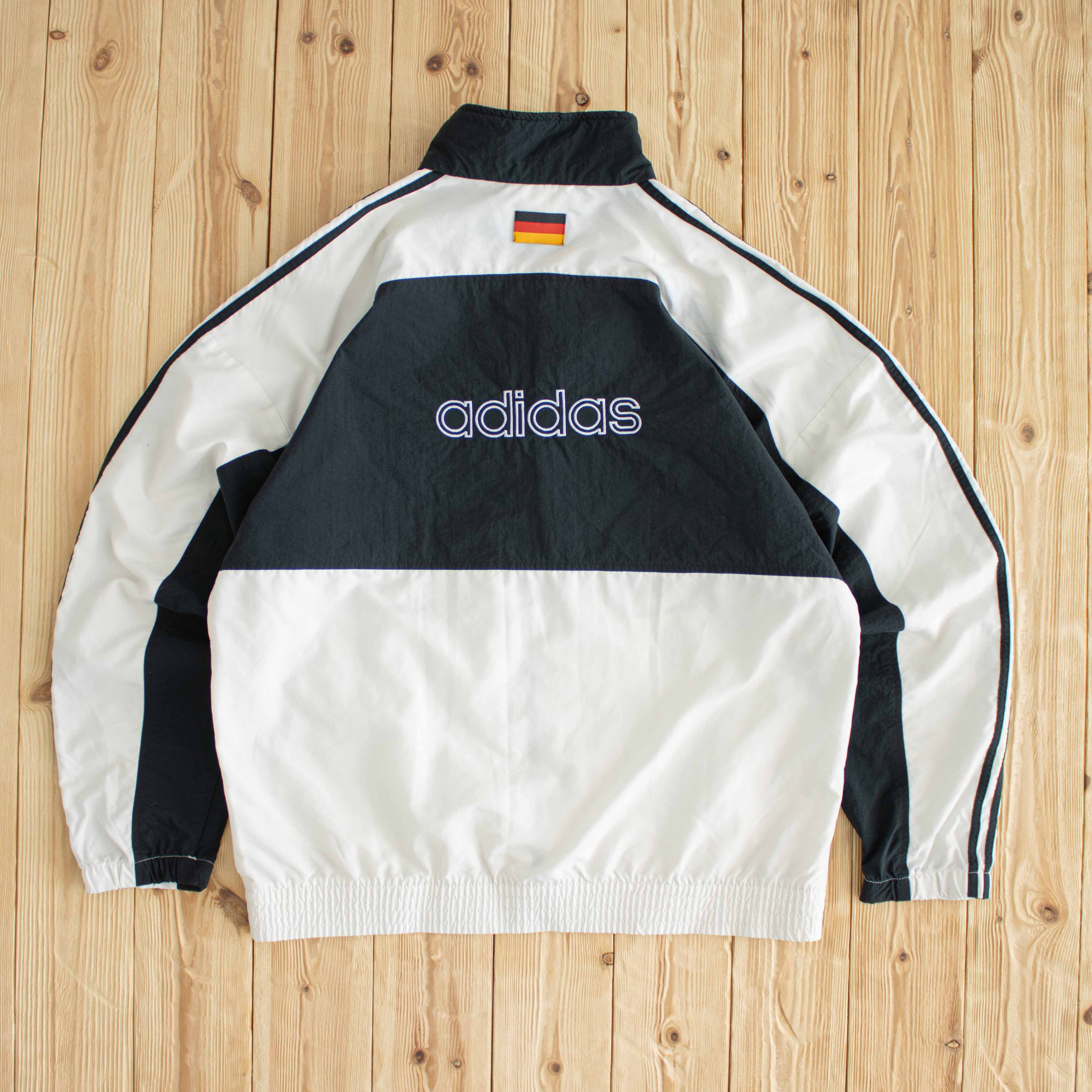 (L/XL) 1994 Adidas Deutscher Fussball-Bund Vintage Embroidered Jacket White