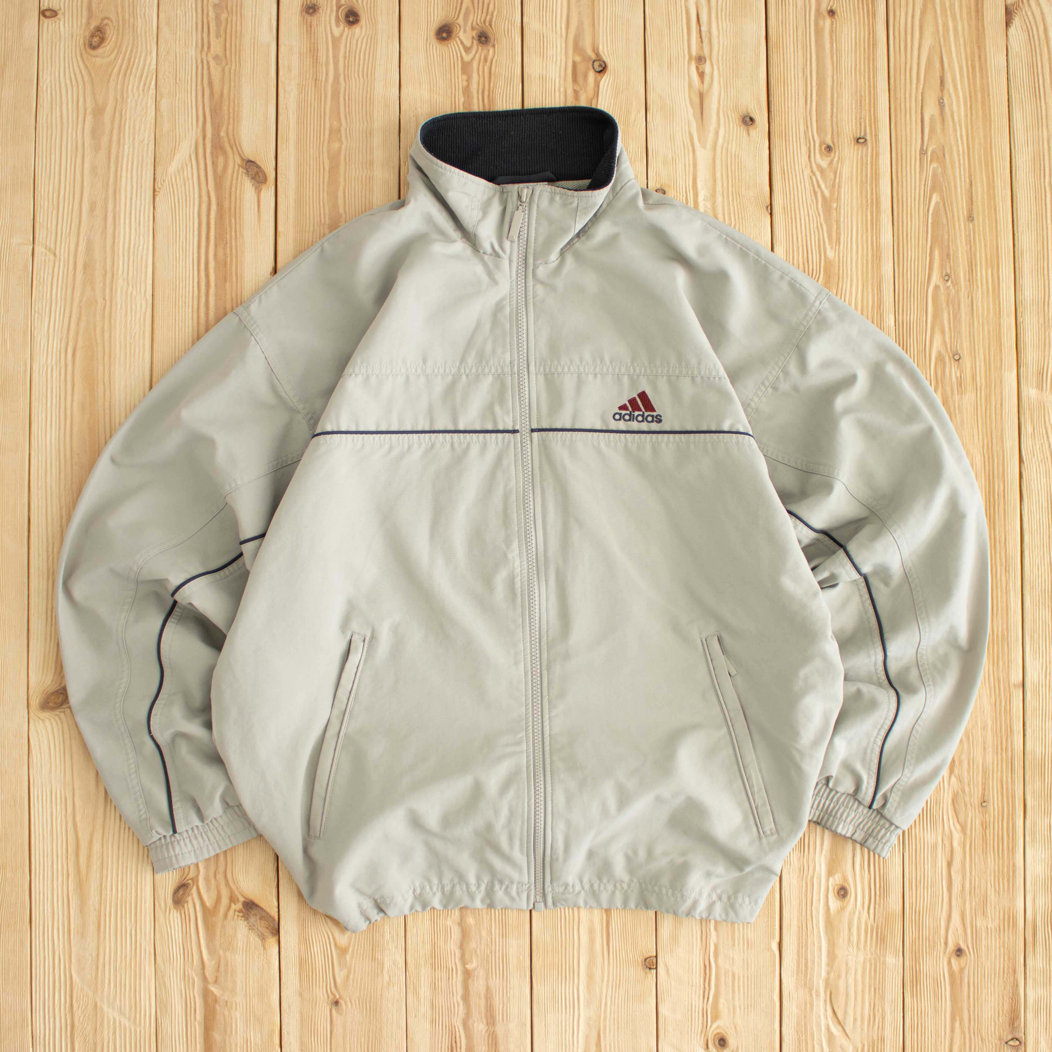 (M/L) Adidas Vintage Embroidered Jacket Beige