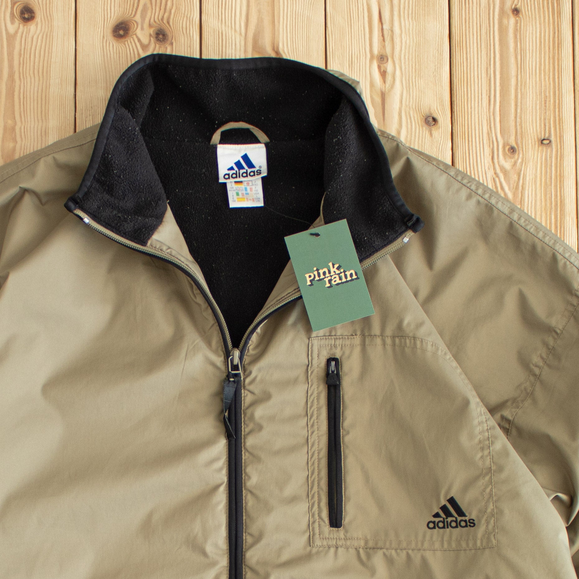 (XL) Adidas Vintage Embroidered Jacket Khaki