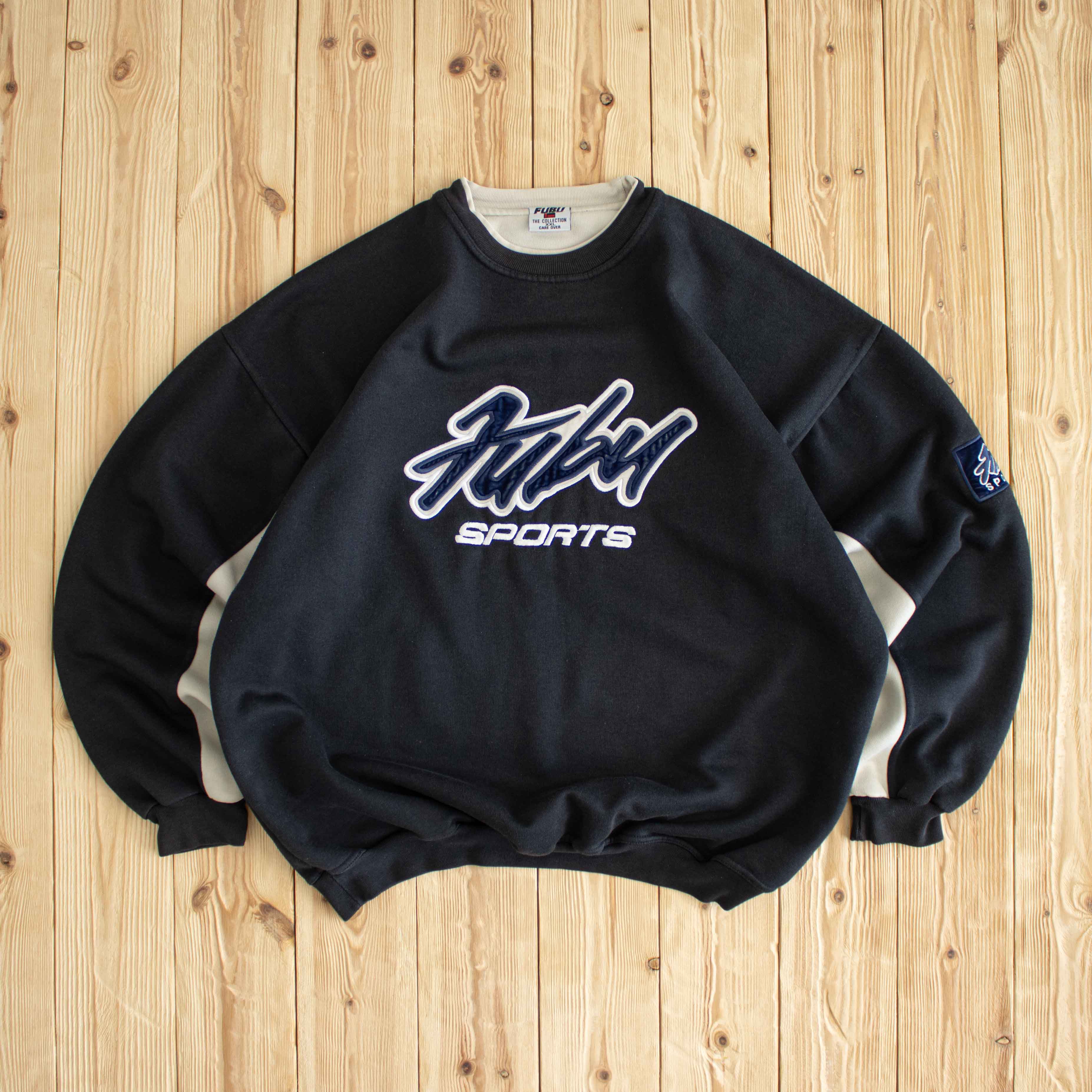 (L) Fubu Sports Vintage Embroidered Sweatshirt Black