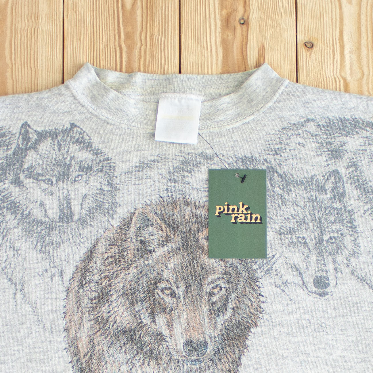 (M) 1996 Sansegal Wolves Vintage Double Sided Sweatshirt Gray