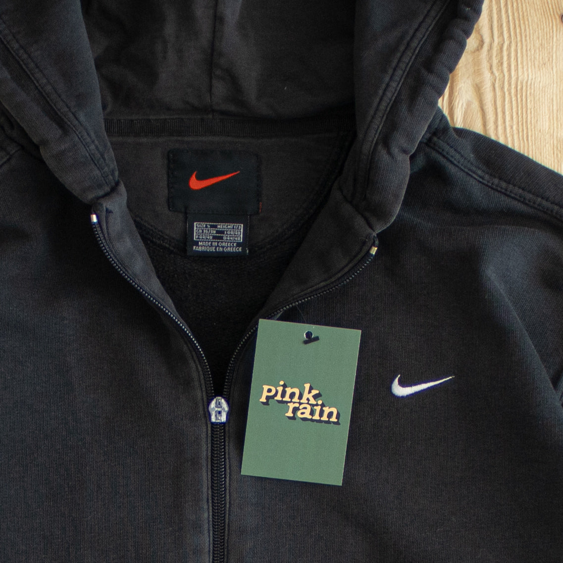 (M) Nike Vintage Essential Embroidered Full-Zip Hoodie Black