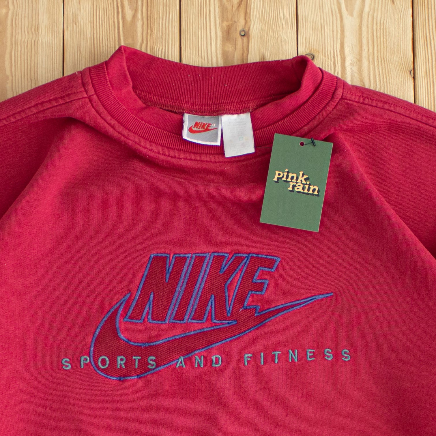 (L) Nike Vintage Sports & Fitness Embroidered Sweatshirt Pink