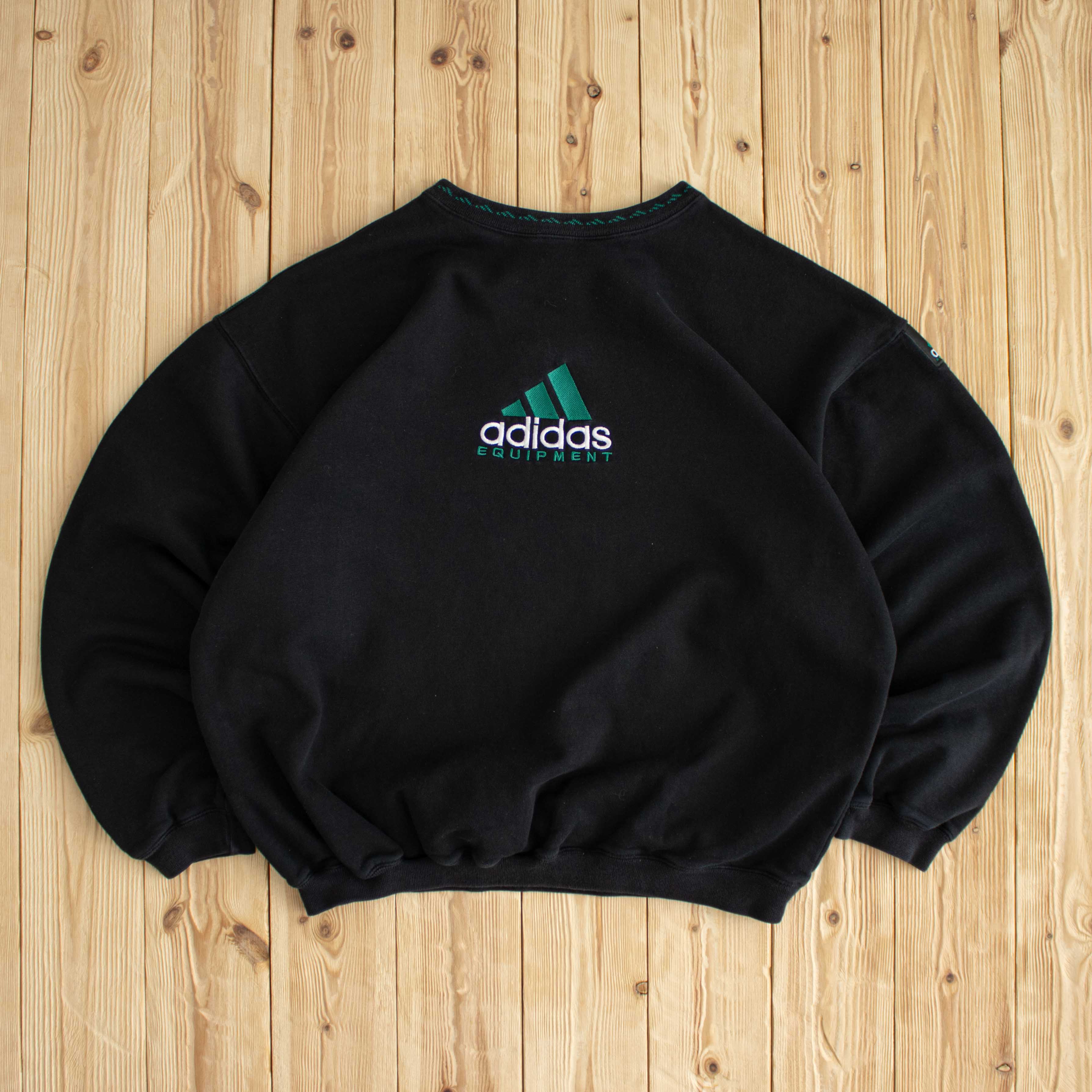 (L) Adidas Vintage Equipment Embroidered Sweatshirt Black