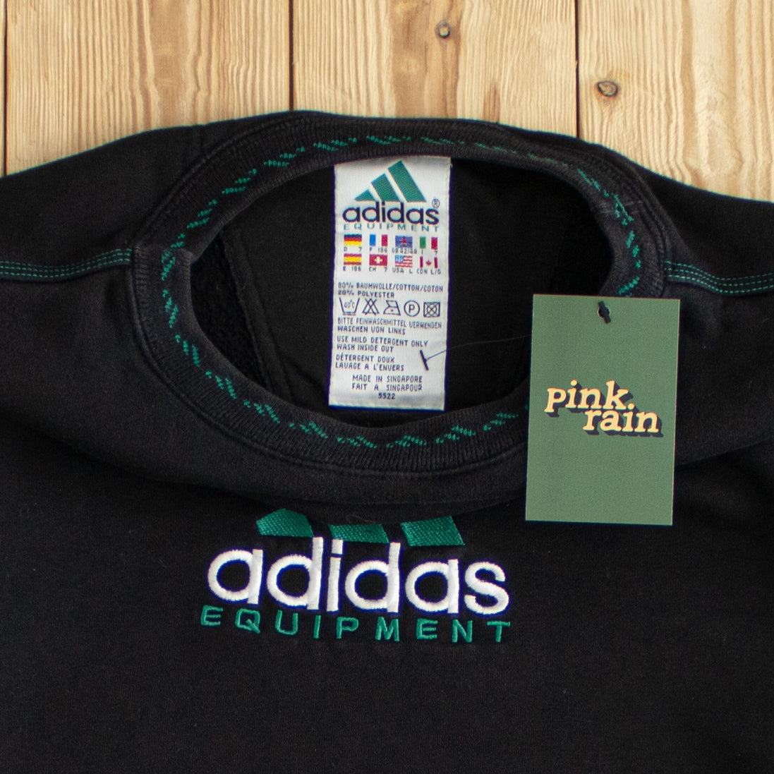 (L) Adidas Vintage Equipment Embroidered Sweatshirt Black