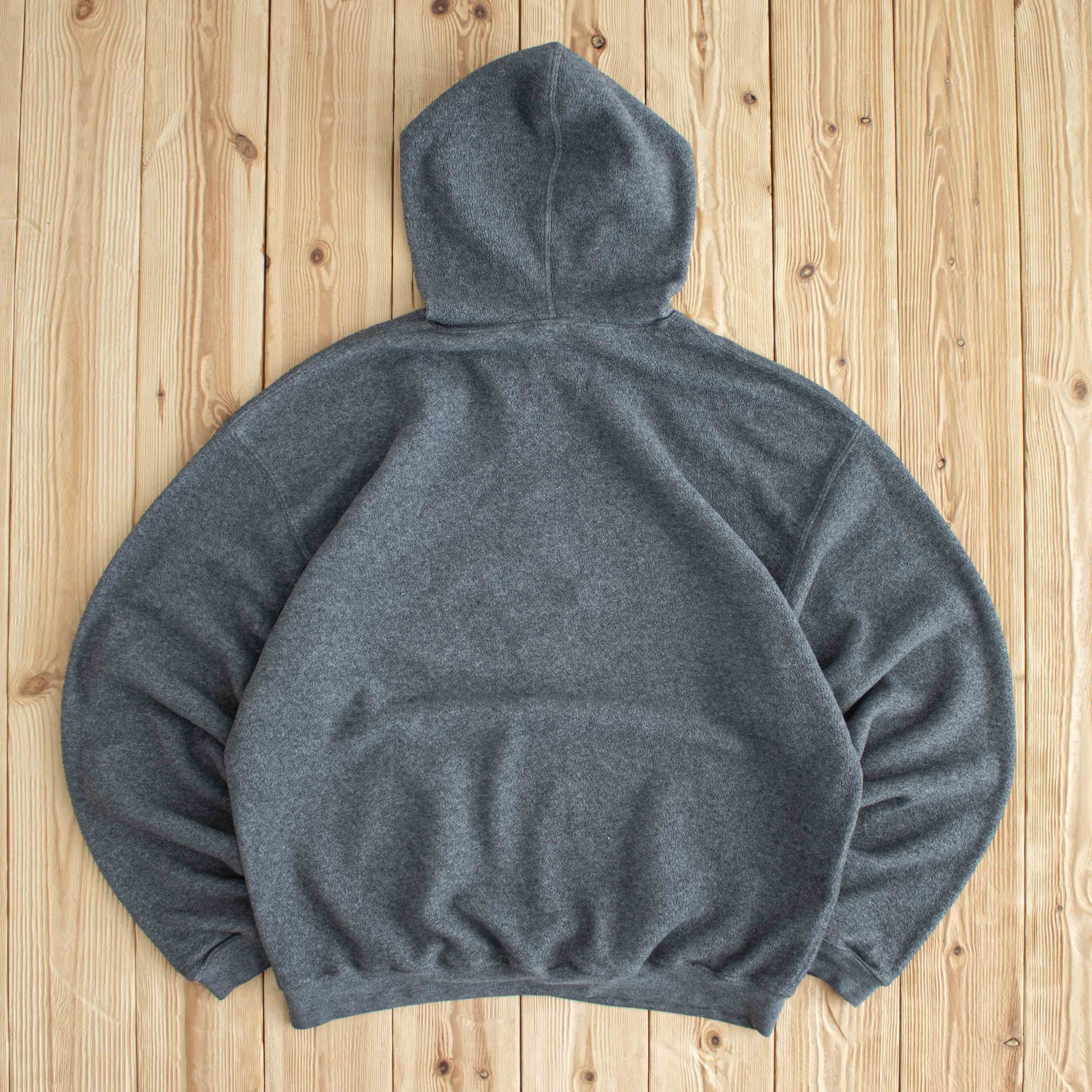 (M) Disney Vintage Mickey Mouse Embroidered Fleece Hoodie Gray