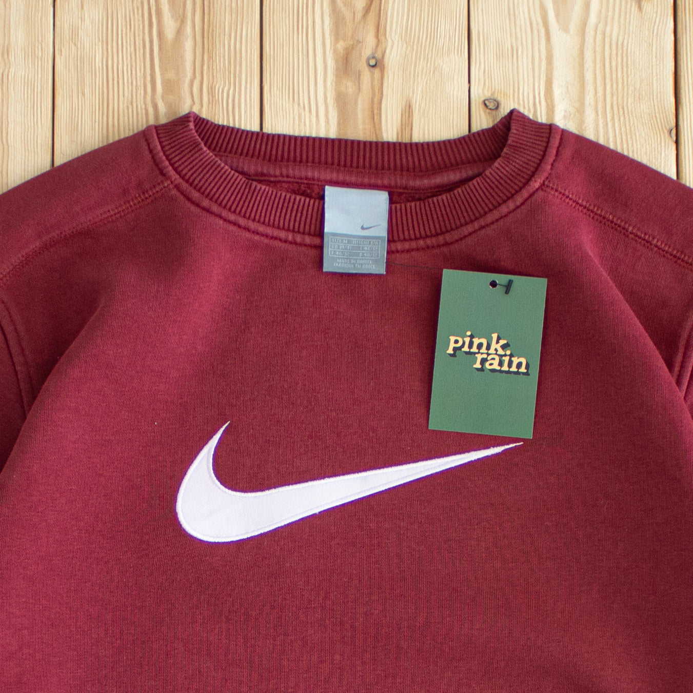 (M) Nike Vintage Swoosh Embroidered Sweatshirt Burgundy
