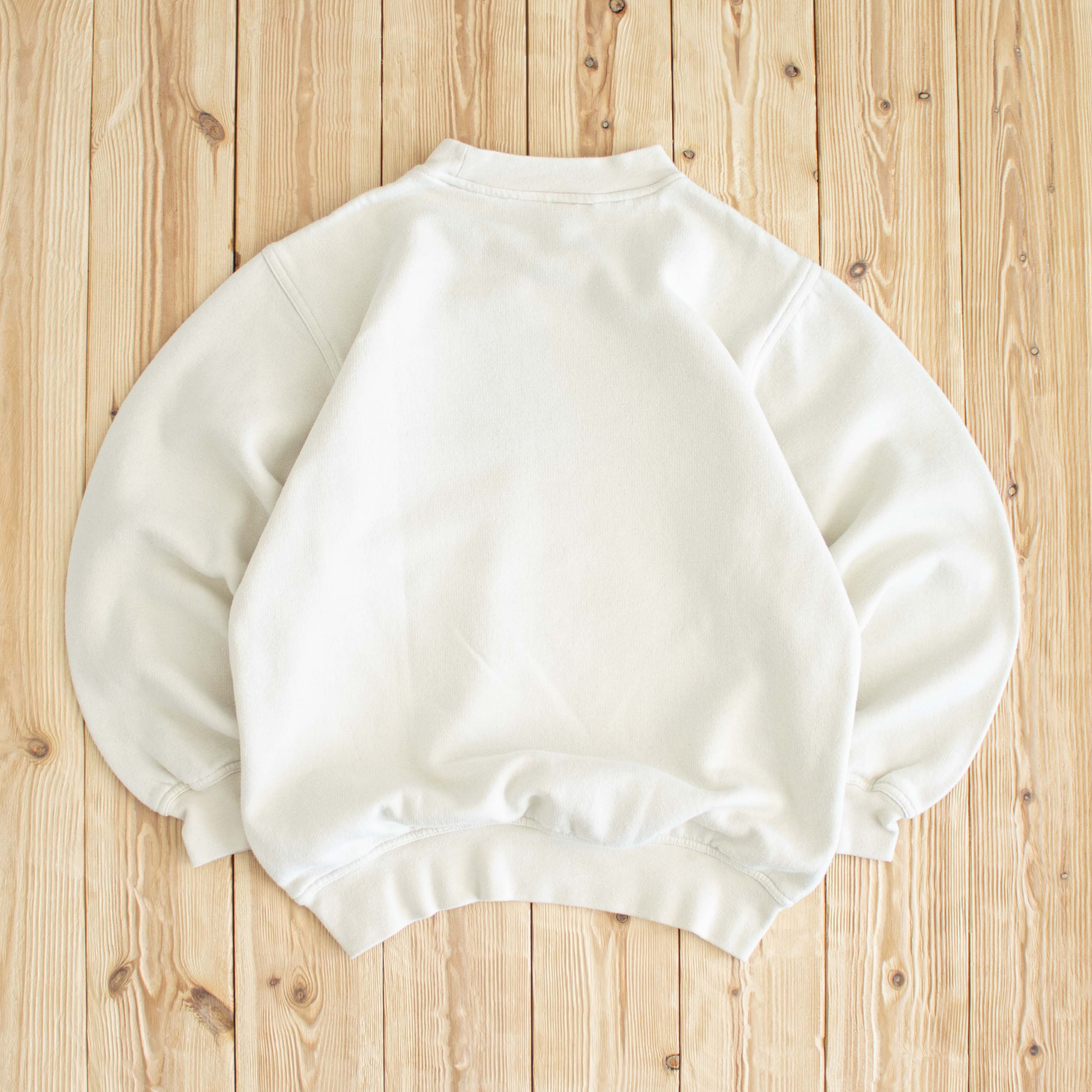 (S) Adidas Vintage Logo Embroidered Sweatshirt Beige