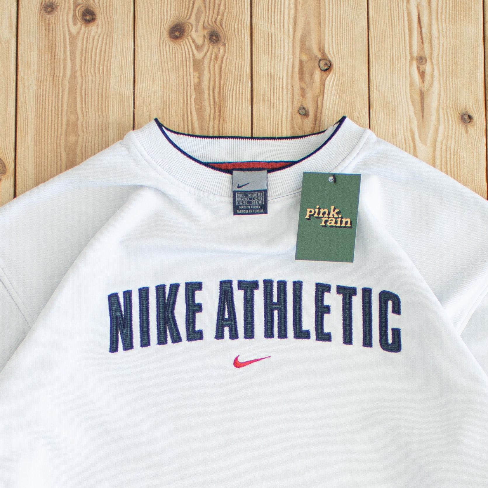 (L) Nike Athletic Vintage Embroidered Sweatshirt White