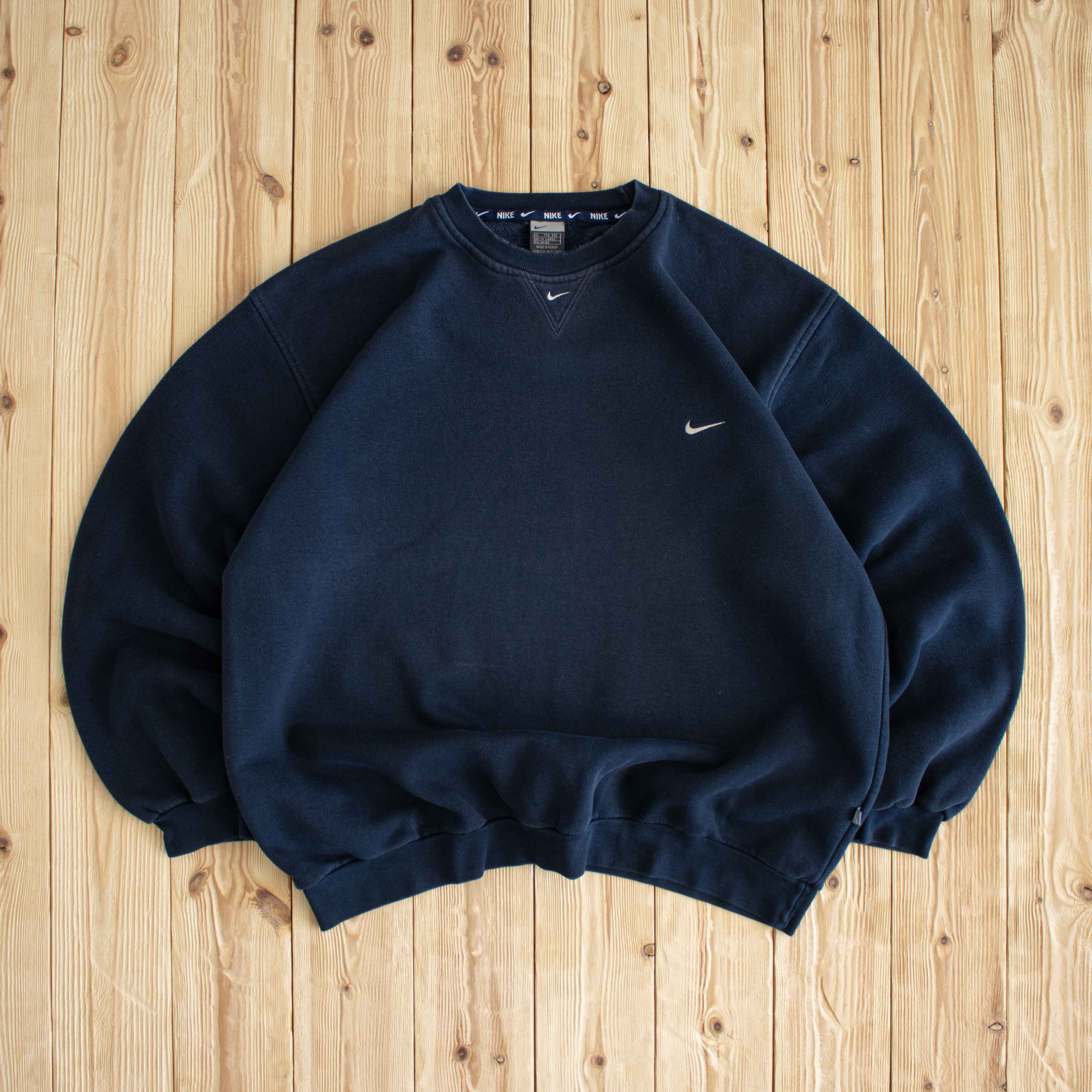 (L) Nike Vintage Double Swoosh Embroidered Sweatshirt Blue